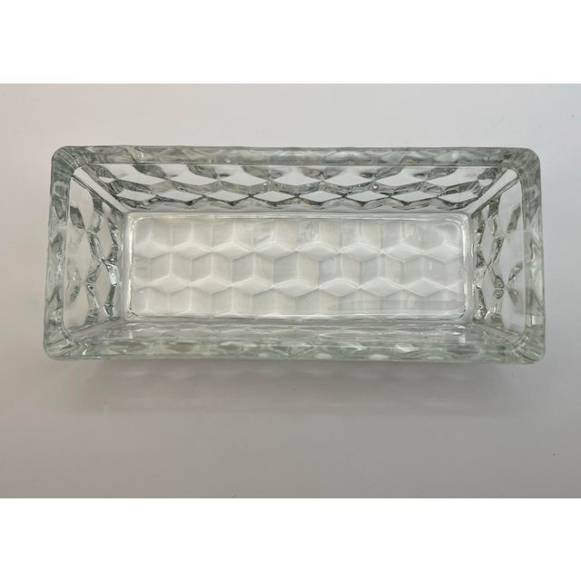 Glass Vintage Pressed Glass Butter Dish For Sale - Image 7 of 11