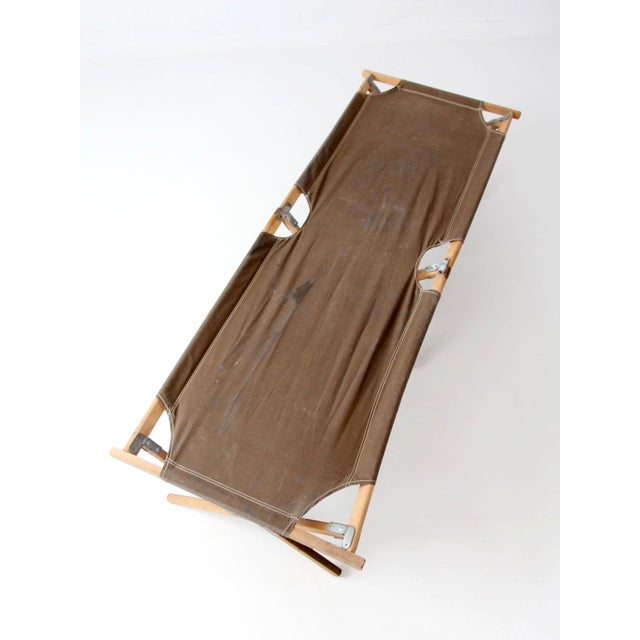 Wood Vintage Byer Folding Campaign Style Camp Cot For Sale - Image 7 of 18