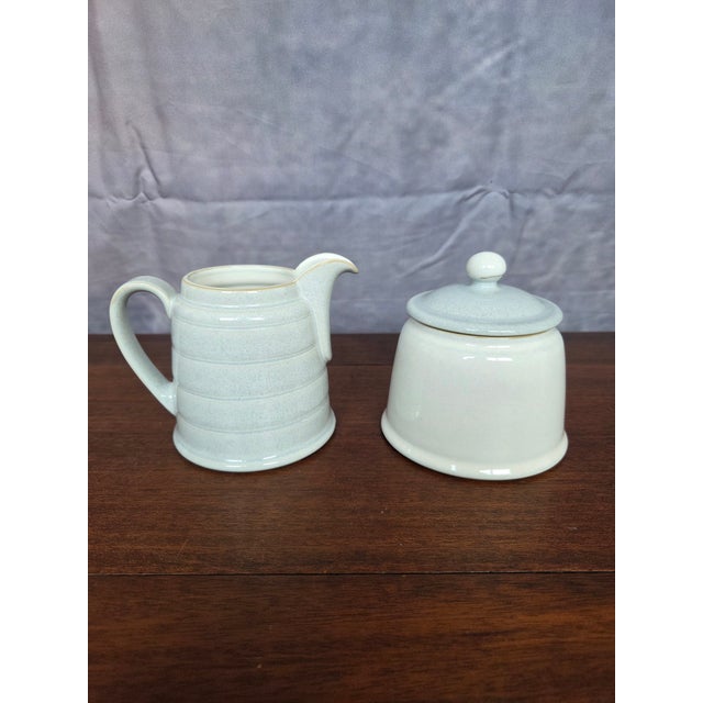 Denby-Milnor Sweden Vintage Minimalist Denby Spirit Light Gray Stoneware Tea Set For Sale - Image 4 of 8