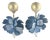 Francoise Montague Paris by Cilea Resin Clip Earrings Blue Hydrangea Flowers For Sale