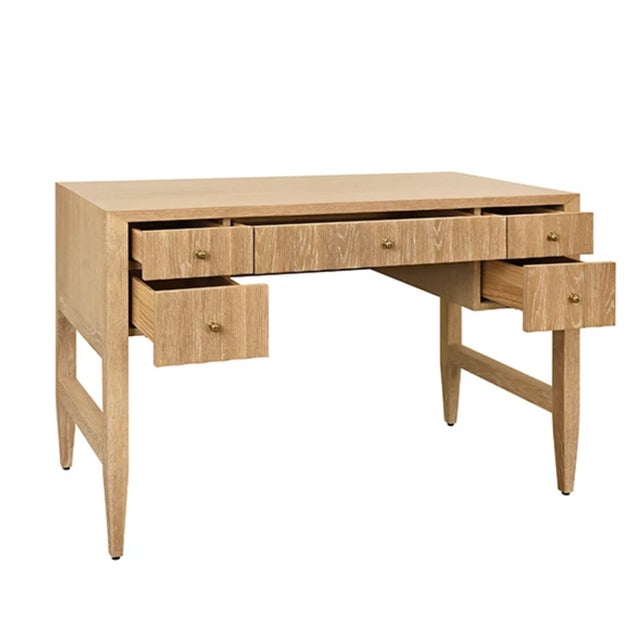 Not Yet Made - Made To Order Matthew Izzo Home Franklin Cerused Oak Writing Desk For Sale - Image 5 of 9