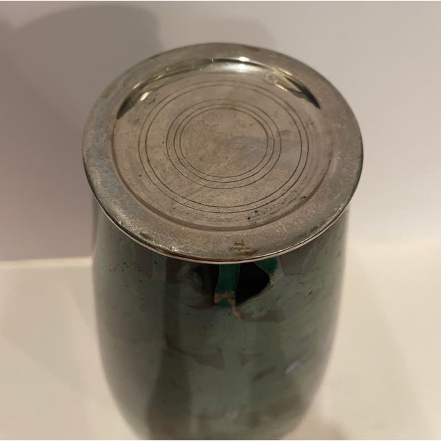 Metal Meiji Style Japanese Cloisonné Floral Vase For Sale - Image 7 of 9