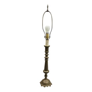 Vintage Solid Brass Table Lamp For Sale