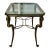 Vintage Solid Brass and Ogee Edge Thick Glass Table For Sale