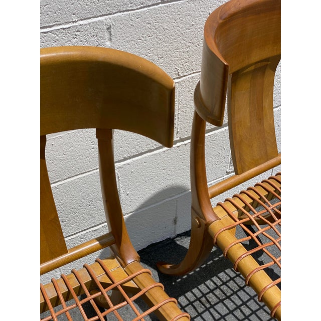 2000 - 2009 Kreiss Klismos Wood Woven Rope Dining Chairs - Set of 3 For Sale - Image 5 of 10