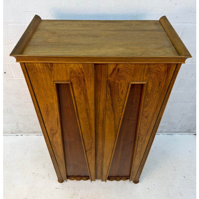 Unique Vintage Two-Door Mid-Century Modern Oak Wardrobe For Sale - Image 4 of 14