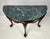 Vintage Chippendale Style Carved Mahogany Green Marble Top Demilune Console Table For Sale - Image 6 of 13