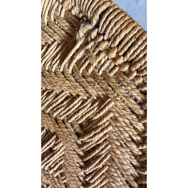 Vintage 1980’s Organic Modern Geometric Woven Rope Bench, Hand Crafted Bronze Tone Twig Legs/Stretchers Accented With Gold, Nod to Audoux-Minet For Sale - Image 10 of 12