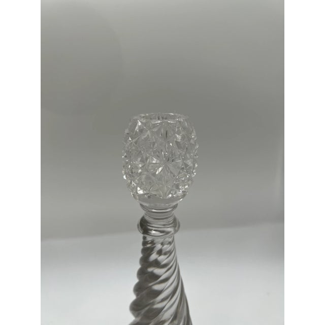 Pair, American Brilliant Period Cut Glass Russian & Swirl Pattern Candlesticks For Sale - Image 4 of 10