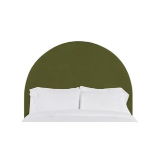 Poppy Twin Headboard, Olive Velvet For Sale