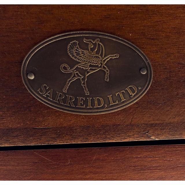 Brown Regency Style English Two Tier Side Table by Sarreid For Sale - Image 8 of 8