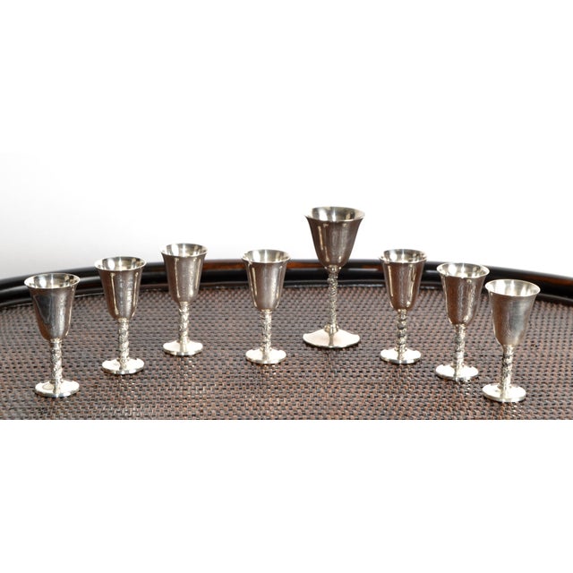 Mid-Century Modern 1930s Mid-Century Modern F. B. Rogers Silver Plated Goblets Stemware, Set of 8 For Sale - Image 3 of 18