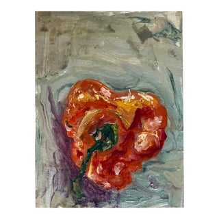 "Habanero #2", Expressionist Still Life, Oil Painting, Food Art For Sale