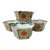 Vintage Takahashi Soup Rice Porcelain Bowls Japanese Chrysanthemum and Lattice. Set of 4 For Sale