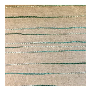 Kravet Donghia Bridges Aqua Green & Beige B10316 2 - Linen & Yarn Fabric - 5.75 Yards For Sale