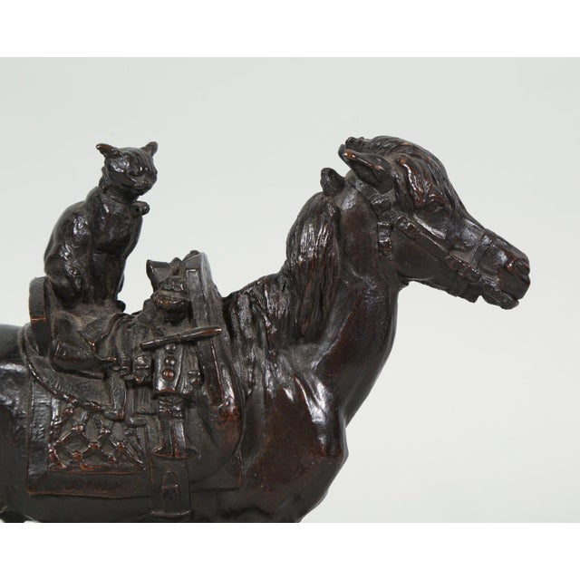 English Late 19th Century Emmanuel Fremiet Horse & Cat Bronze Sculpture For Sale - Image 3 of 8