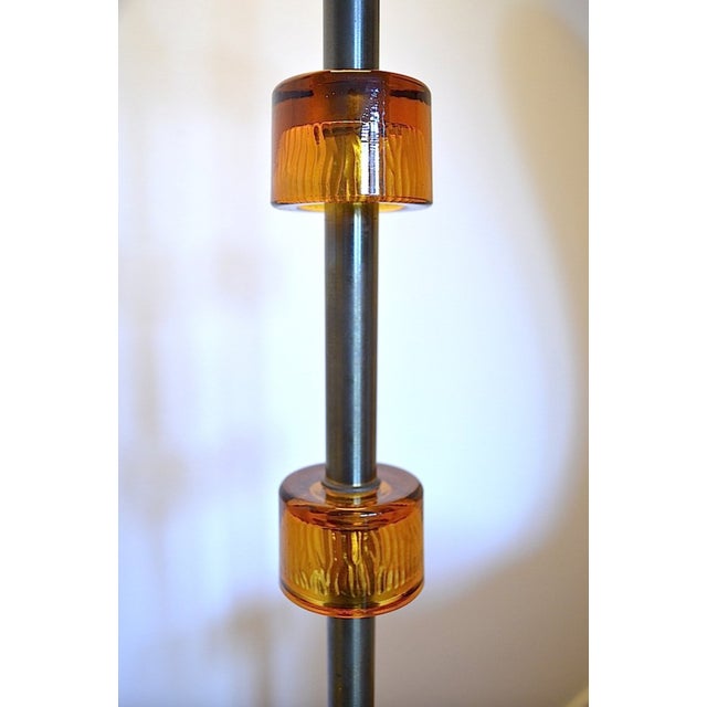 Yellow Glass and Metal Floor Lamp by Carl Fagerlund for Orrefors, Sweden, 1970s For Sale - Image 8 of 18