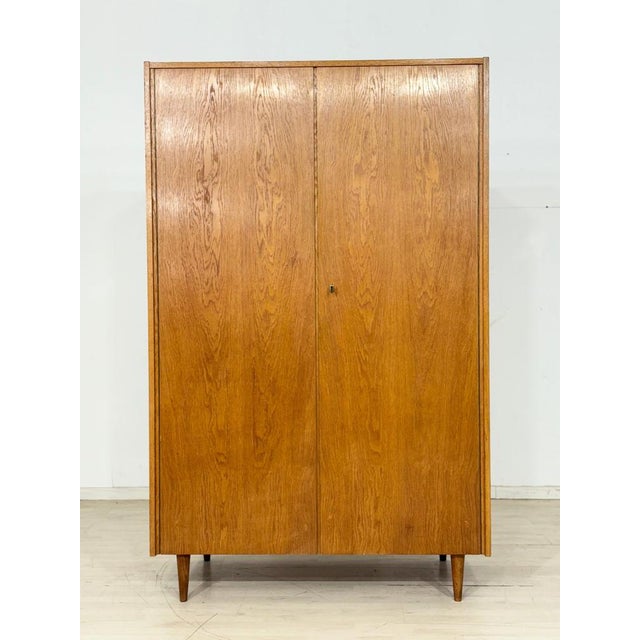 Brown Mid-Century Wardrobe in Oak & Pine, 1960s For Sale - Image 8 of 12