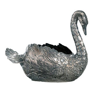 Vintage Late 19th Century Silver Swan Centerpiece For Sale