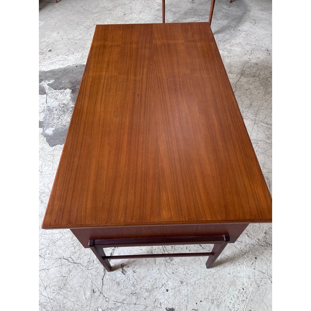 Vintage Danish Teak 6-Drawer Desk With Bookcase For Sale In Phoenix - Image 6 of 8
