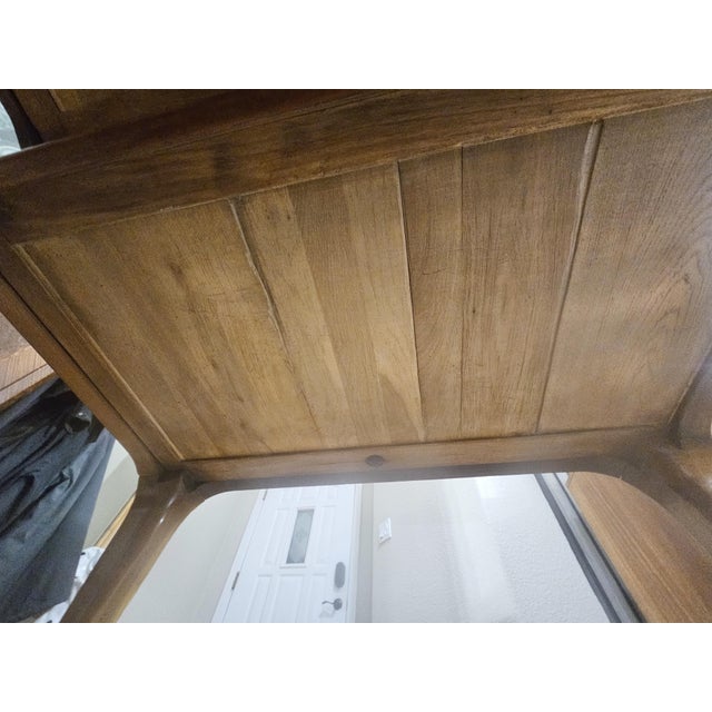 French Louis XV Style Bureau Plat Desk With Leather Top and Brass Edging For Sale - Image 11 of 13