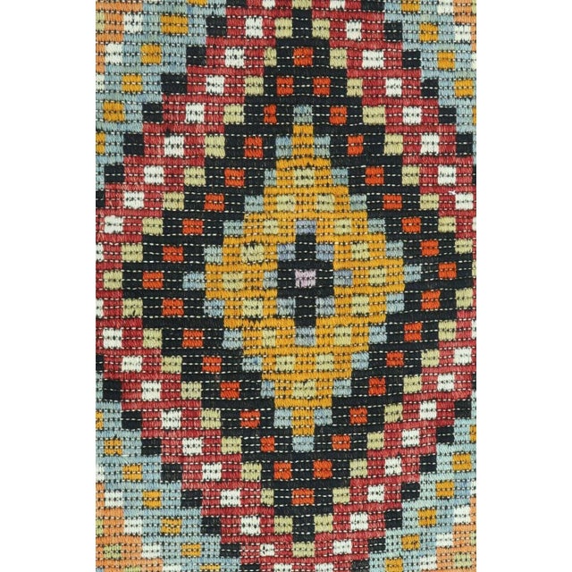 Cabin 1960's Handmade Embroidered Kilim Runner - 29"x132" For Sale - Image 3 of 11