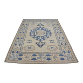 Oushak Antique Floral Handknotted Carpet For Sale