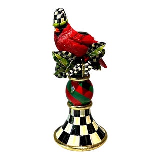 Mackenzie-Childs Night Cap Cardinal Candle Holder For Sale
