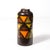 A striking Mid-Century Modernist ceramic vase in burnt umber, featuring bold yellow and orange triangular patterning,...