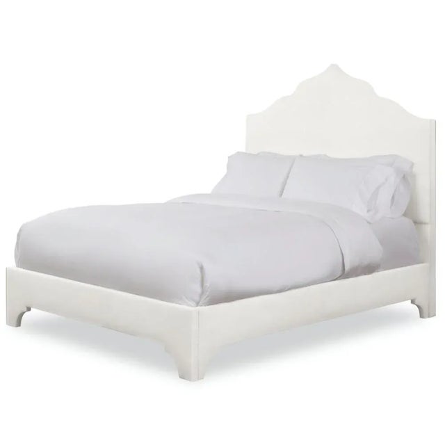 Modern Clementine King Bedframe, Ivory Velvet For Sale - Image 3 of 4