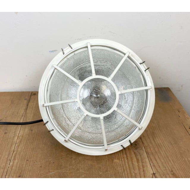 Industrial Factory Light with Plastic Grid from Elektrosvit, 1980s For Sale - Image 12 of 14
