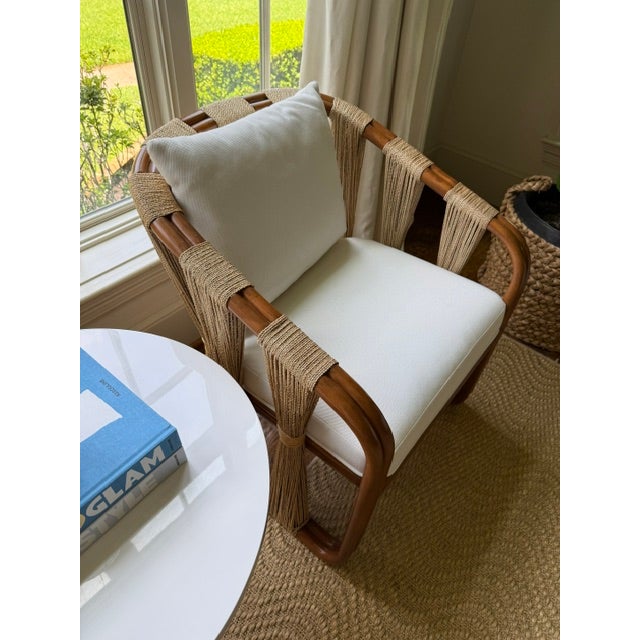 Tan Palecek Strings Attached Arm Chair, Light - Set of 2 For Sale - Image 8 of 14