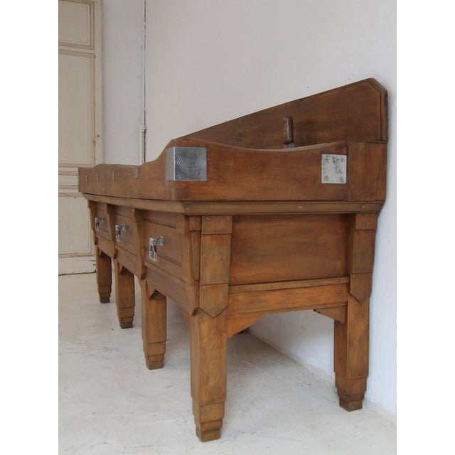 Large Vintage Art Deco Butcher's Block Table, 1930s For Sale - Image 6 of 18