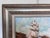 Blue Original Vintage Oil Painting on Canvas Seascape, Sailing Ship, Signed, Framed For Sale - Image 8 of 9