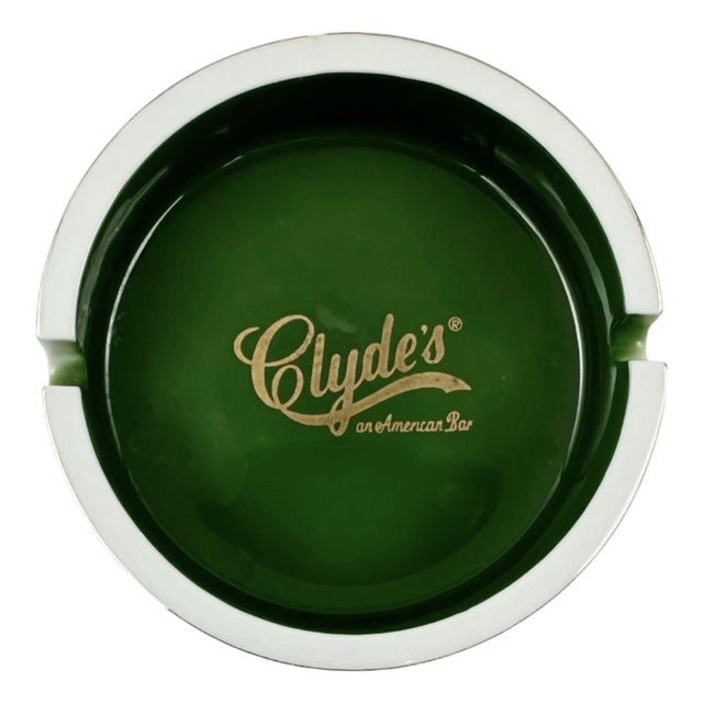 Vintage Clyde's Restaurant Bar Washington, DC Porcelain Ashtray For Sale