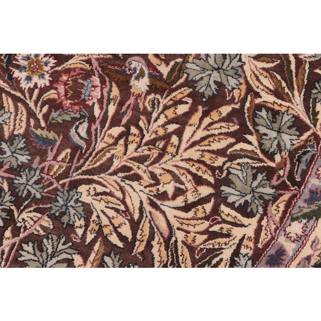 Floral 1990's Pak-Persian Brown/Gray Wool Round Rug - 8'0'' X 8'4'' For Sale - Image 4 of 9