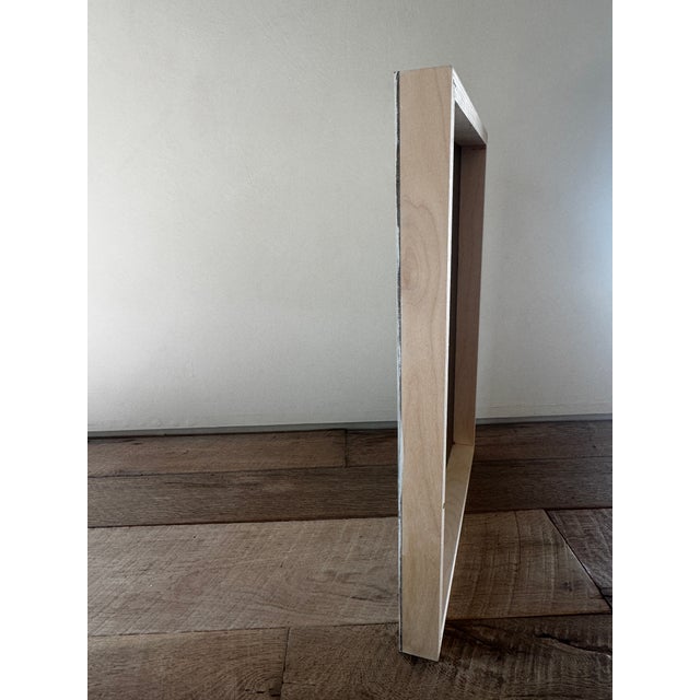 Contemporary Minimalist White Oil Painting on Board For Sale - Image 3 of 10