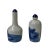 These two Chinese snuff bottles are made of porcelain, the surface is hand-painted with blue white scenery graphics....