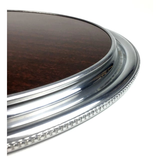 1950s 1950s Mid-Century Modern Faux Wood and Aluminum Serving Tray For Sale - Image 5 of 9