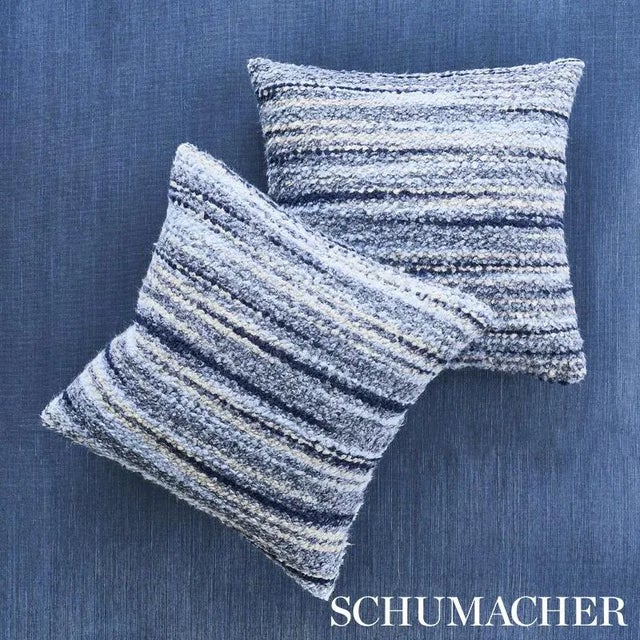 Modern Schumacher Bensley Boucle Fabric in Blue For Sale - Image 3 of 3
