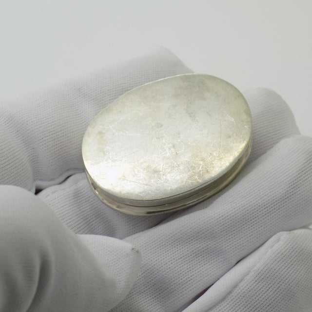 Vintage Italian Sterling Silver 925 Chiseled Oval Trinket Box by Gardenia Preziosi, 1980s For Sale - Image 10 of 14