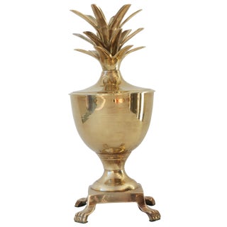 Brass Pineapple Lidded Container For Sale