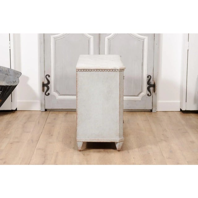 1860s Swedish Gustavian Style Painted Three-Drawer Chest with Dentil Molding For Sale - Image 9 of 12
