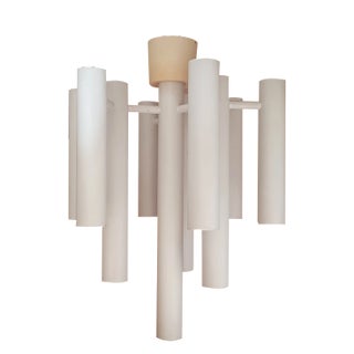 White Tube Space Age Ceiling Lamp by Temde from Temde For Sale