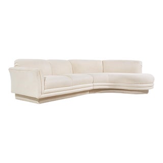 Vladimir Kagan Style Weiman Mid Century Curved Sectional Sofa For Sale