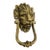 Antique English Brass Lion Head Door Knocker For Sale