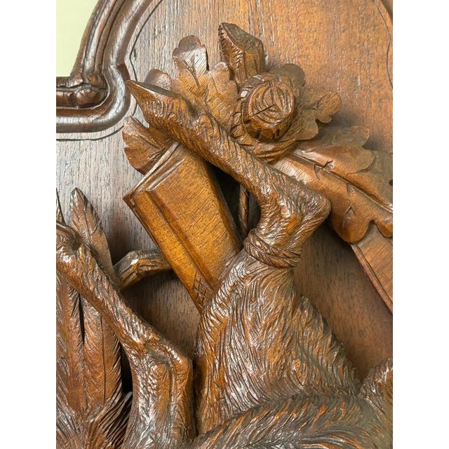 Black Forest Hunting Plaque attributed to Johann Flück, 1880 For Sale - Image 11 of 18
