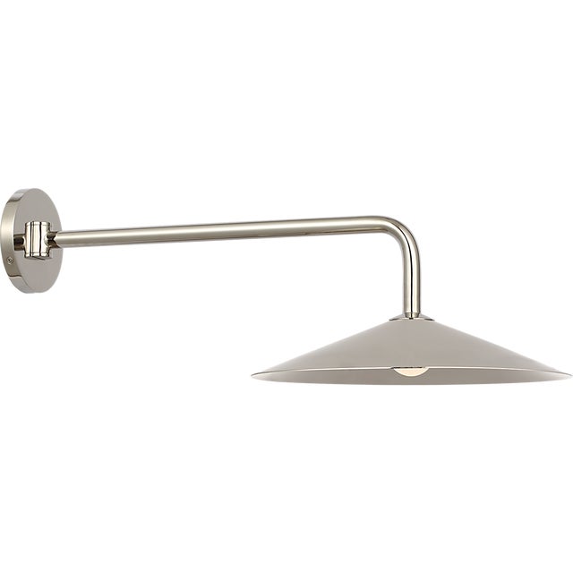 2020s Amber Lewis for Visual Comfort Signature Ponce 9" Articulating Sconce in Polished Nickel with Polished Nickel Shade For Sale - Image 5 of 11