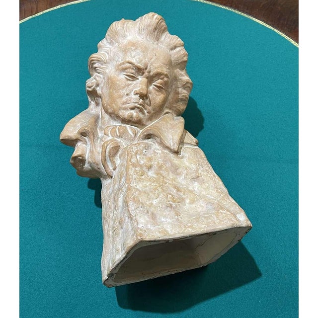 Terracotta bust of Beethoven signed Marcel Bouraine (1886-1948). Dimensions: H=32cm, base: W=15cm, D=13cm.