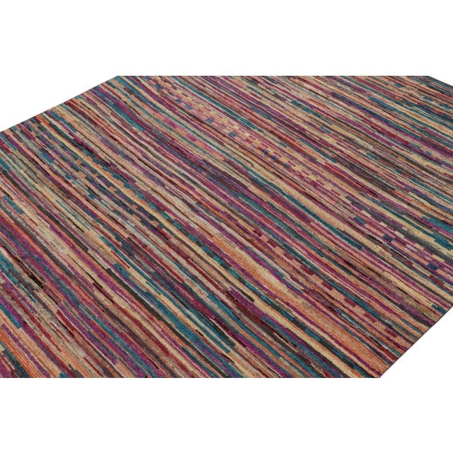 Rug & Kilim 2010s Rug & Kilim’s Contemporary Moroccan Style Rug in Multicolor Stripes For Sale - Image 4 of 7